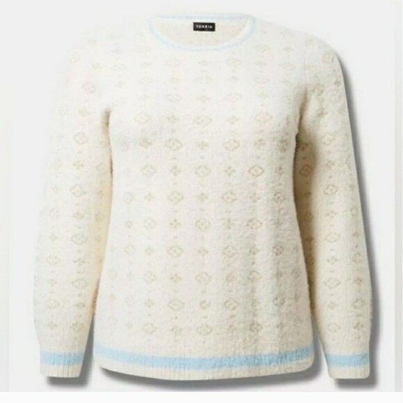 Torrid Baby Eyelash Pullover Lurex Sweater  Gemmie Motif Dew Plus size 3 - Picture 1 of 13
